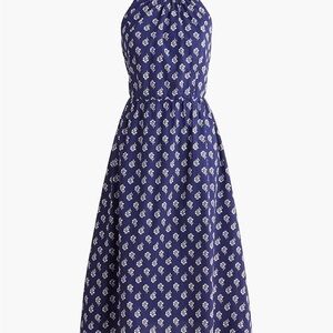 NWOT Strappy blue poplin halter dress with pockets